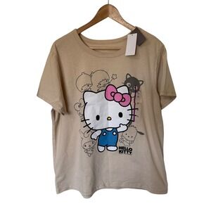 Sanrio Hello Kitty and Friends T-Shirt Women XL Cement Tan NWT‎ Graphic Tee